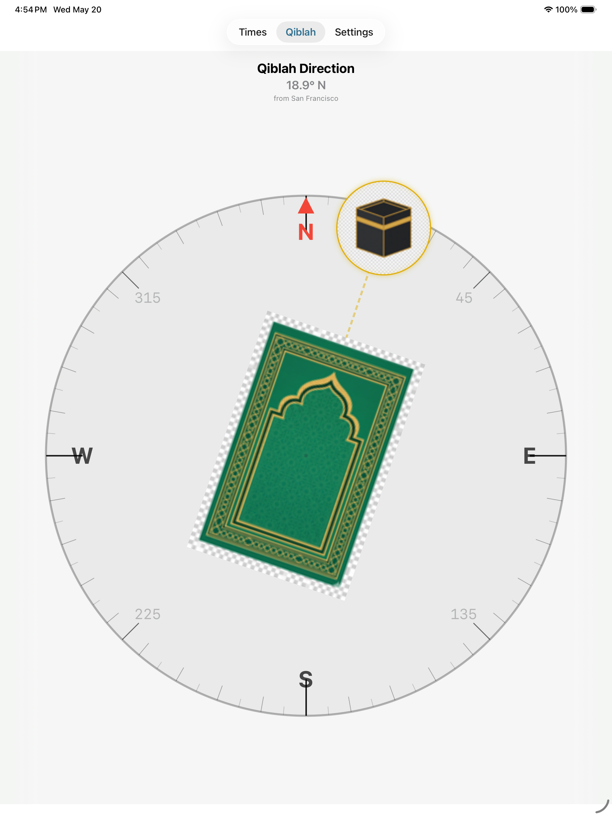 Qibla compass